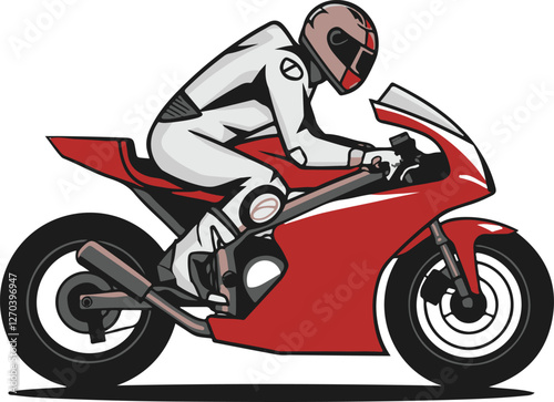 man on motorcycle rider vector illustration