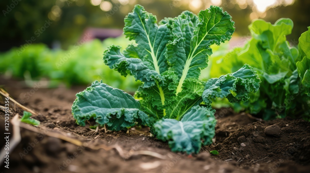 Naklejka premium leaves kale single plant