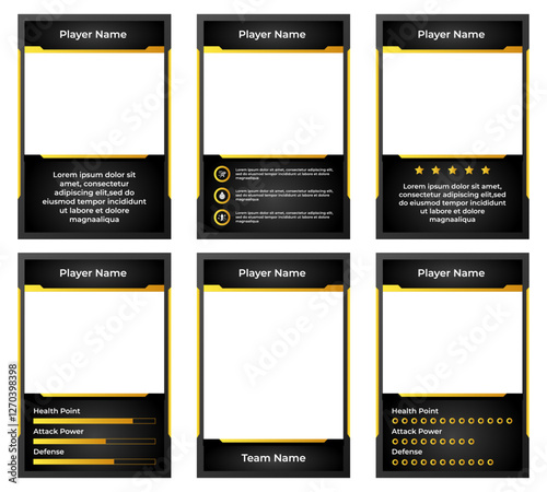 games bundle card border with modern theme and gold and black color, for in-game materials and trading cards