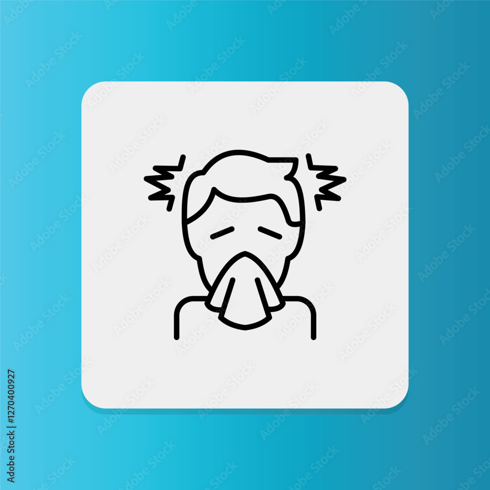 Cough icon. Editable stroke. Vector illustration Cough icon. Editable stroke. Vector illustration