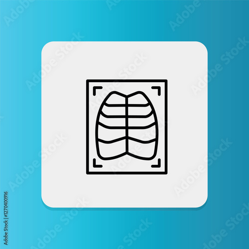 Chest X-ray icon. Editable stroke. Vector illustration	