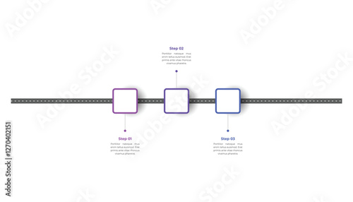 3 Steps Timeline  Roadmap Infographic