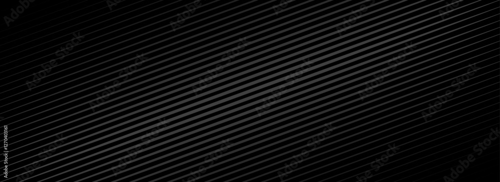 Naklejka premium Black oblique straight line background. Elegant dark linear abstract wallpaper. Luxury stripe gradient texture. Grey diagonal line backdrop for flyer, banner, poster, cover, presentation. Vector