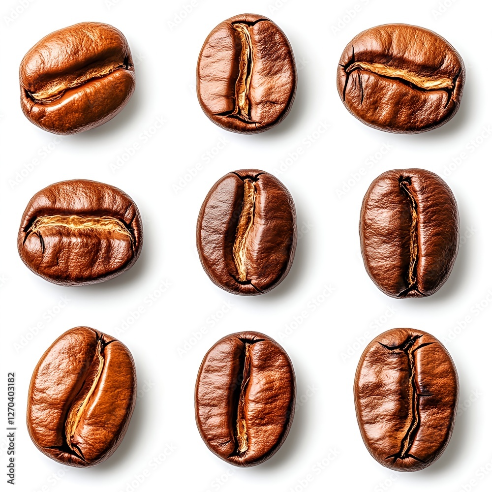 Fototapeta premium Rich, Aromatic Roasted Coffee Beans: A Close-Up View