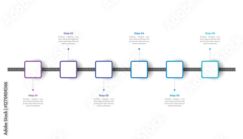 6 Steps Timeline  Roadmap Infographic