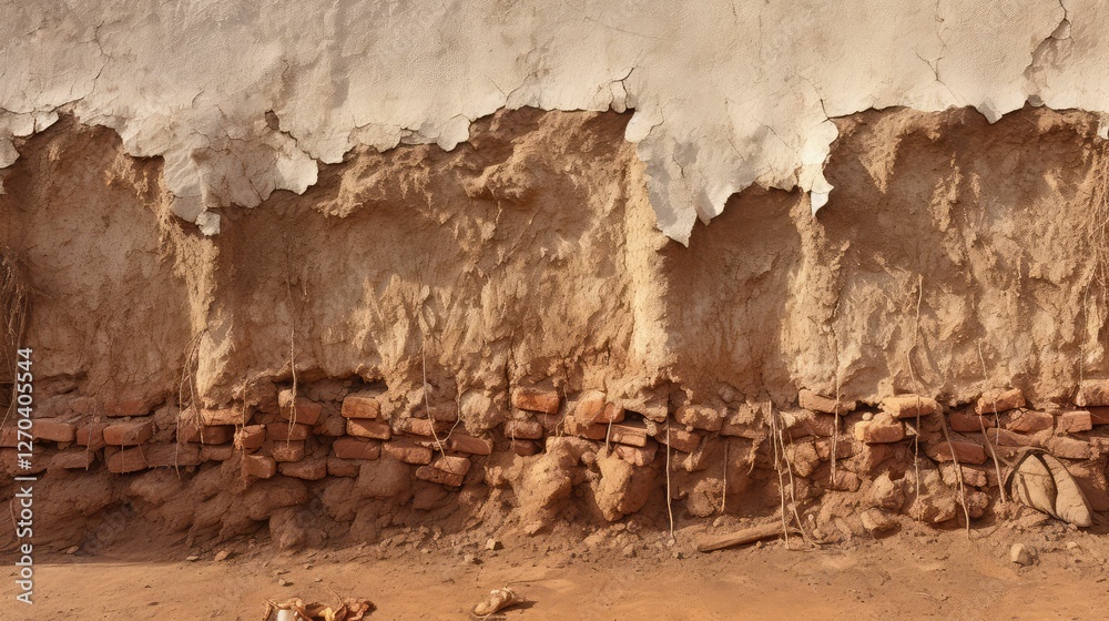 Fototapeta premium layers mud wall