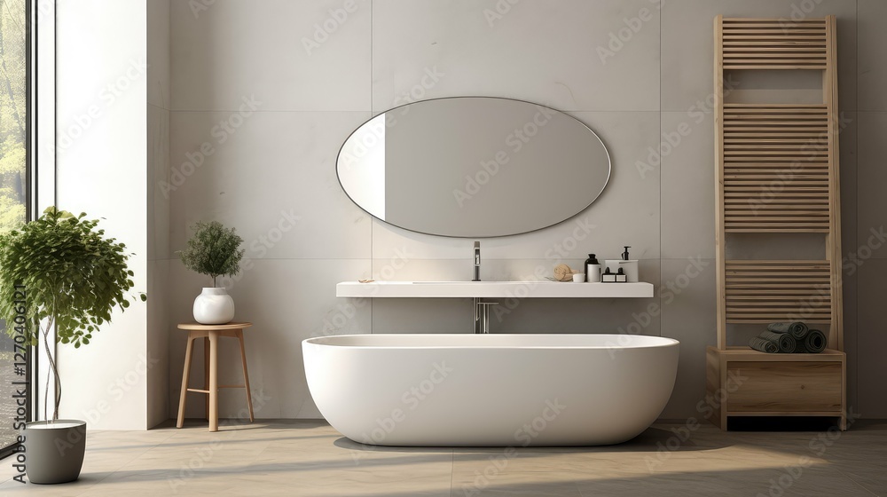 Fototapeta premium grey interior design bathroom