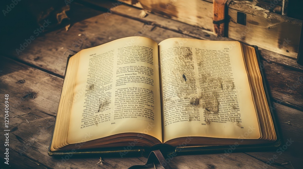 Obraz premium antique old book open