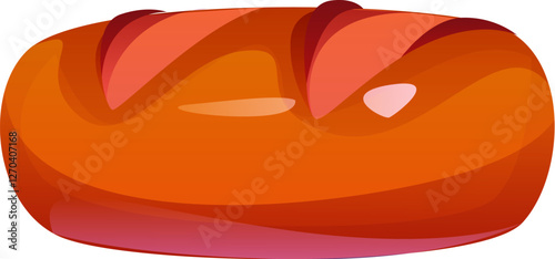 Fast food baguette loaf meal kids ABC font dash punctuation sign. Fastfood cafe bread English alphabet typeface sign, takeaway pastry vector English typeset symbol or alphabet punctuation element