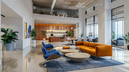 Stylish Open-Concept Office with Tech Gadgets