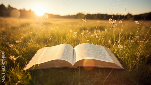 field open book isolated