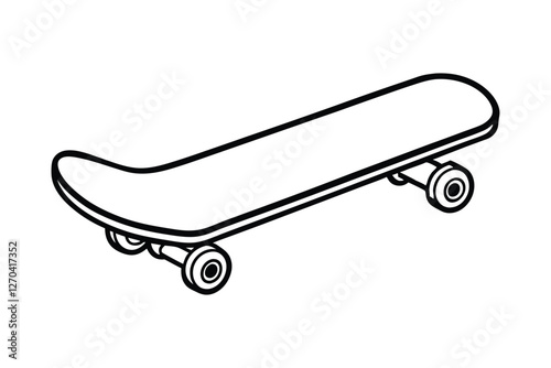 Line art of a skateboard vector illustration.eps