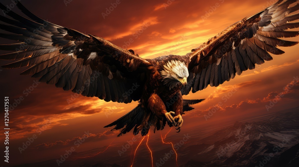 Obraz premium soaring fire eagle