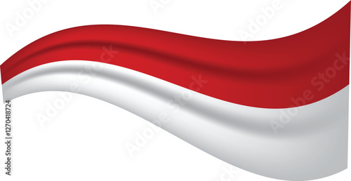 Free Download Monaco wavy flag, waving flag vector illustration - GFXLoad