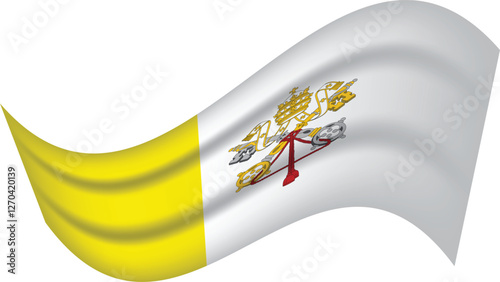 Vatican City wavy flag Canadian waving flag vector illustration