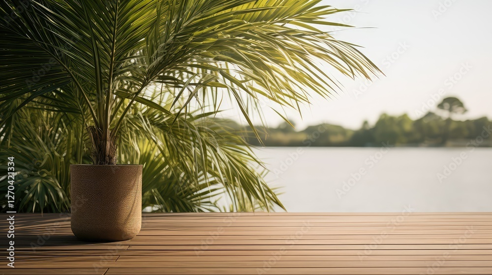 Obraz premium serene palm plants