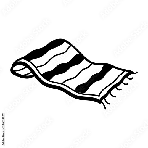 A hand drawn icon of beach towel 
