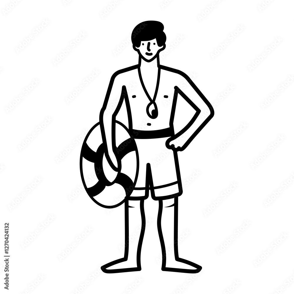 A doodle icon of character carrying a swim ring
A doodle icon of character carrying a swim ring