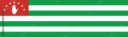 Flag of Abkhazia. Abkhazia flag long banner digital vector illustration