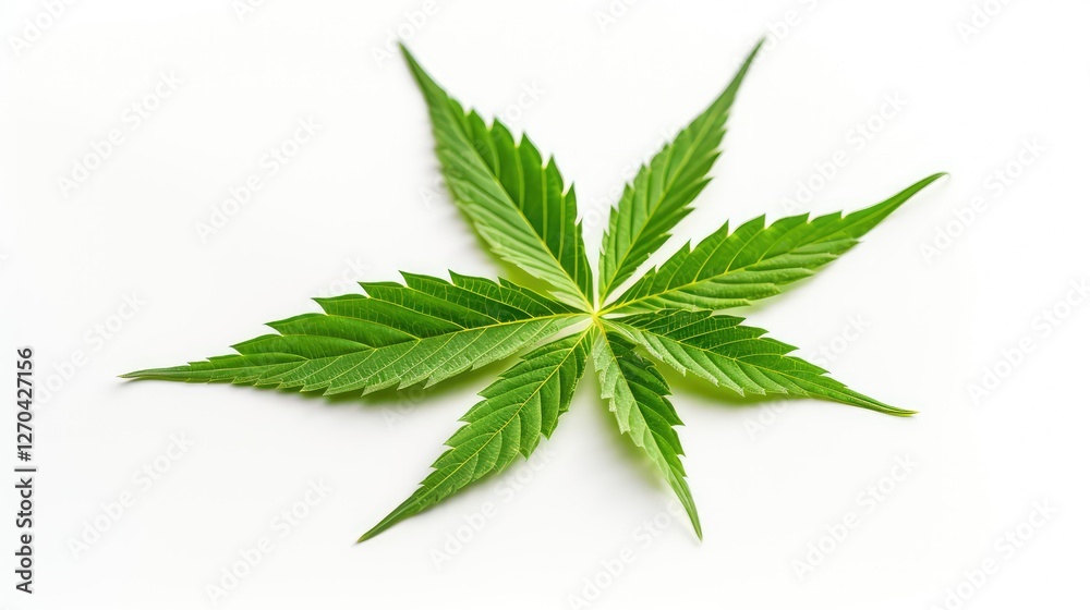 single hemp leaf isolated single hemp leaf isolated