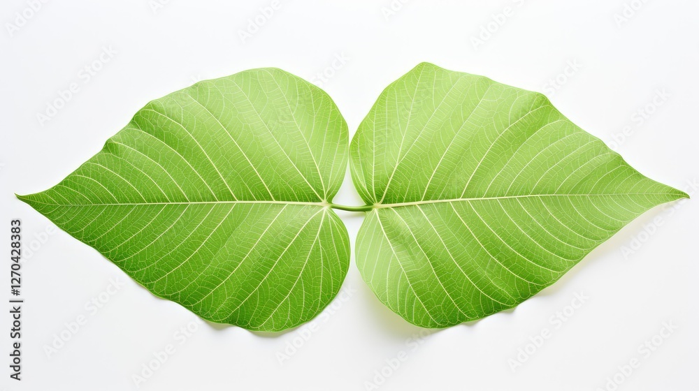 Obraz premium unique green leaves white background