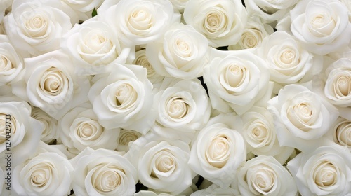 Fototapeta Naklejka Na Ścianę i Meble -  dreamy white roses background