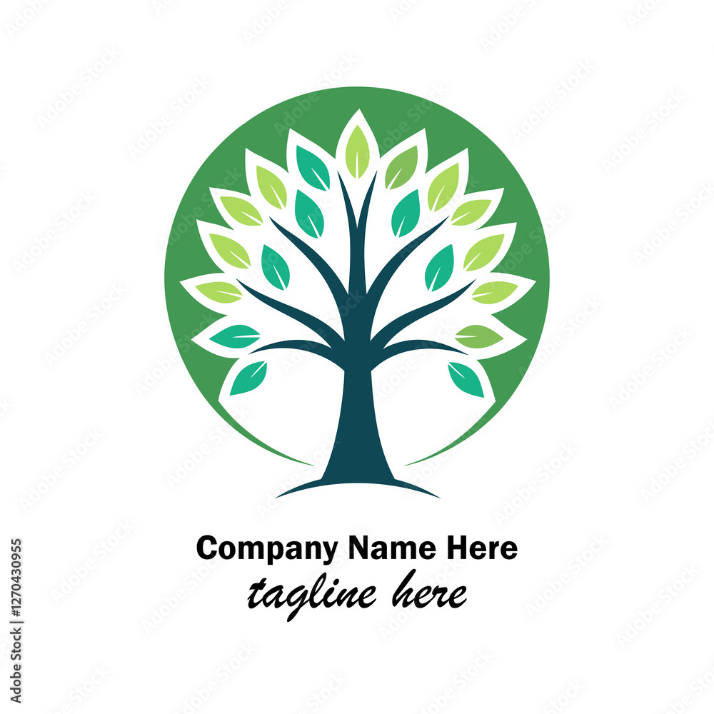 Obraz premium minimal tree logo design here 