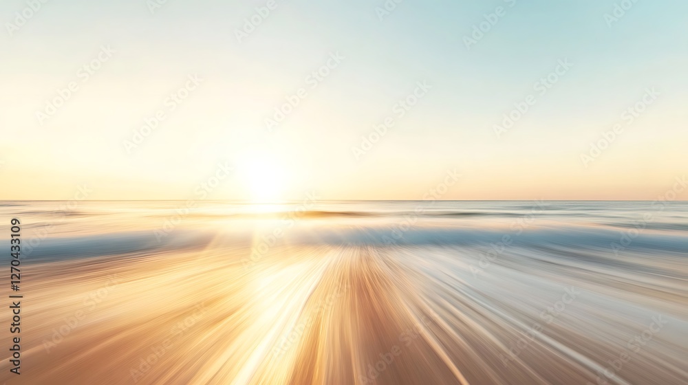 Golden Sunset Over Ocean Waves Abstract Art Golden Sunset Over Ocean Waves Abstract Art