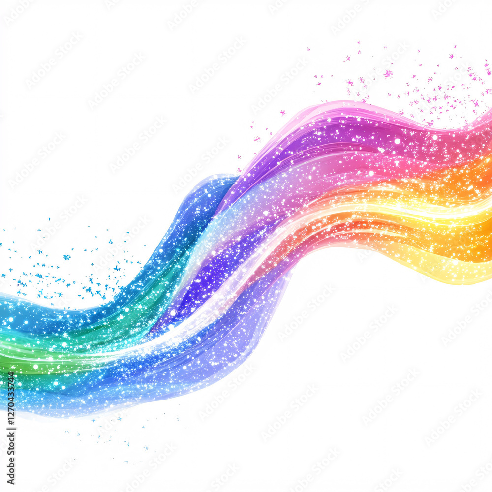 abstract rainbow wave with sparkle and glitter effect on white background abstract rainbow wave with sparkle and glitter effect on white background