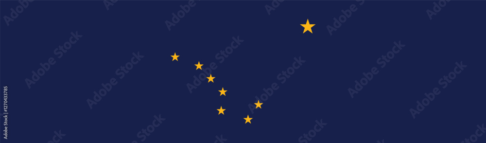 Flag of Alaska. Alaska flag long banner digital vector illustration