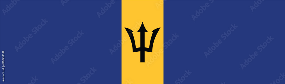 Fototapeta premium Flag of Barbados. Barbados flag long banner digital vector illustration