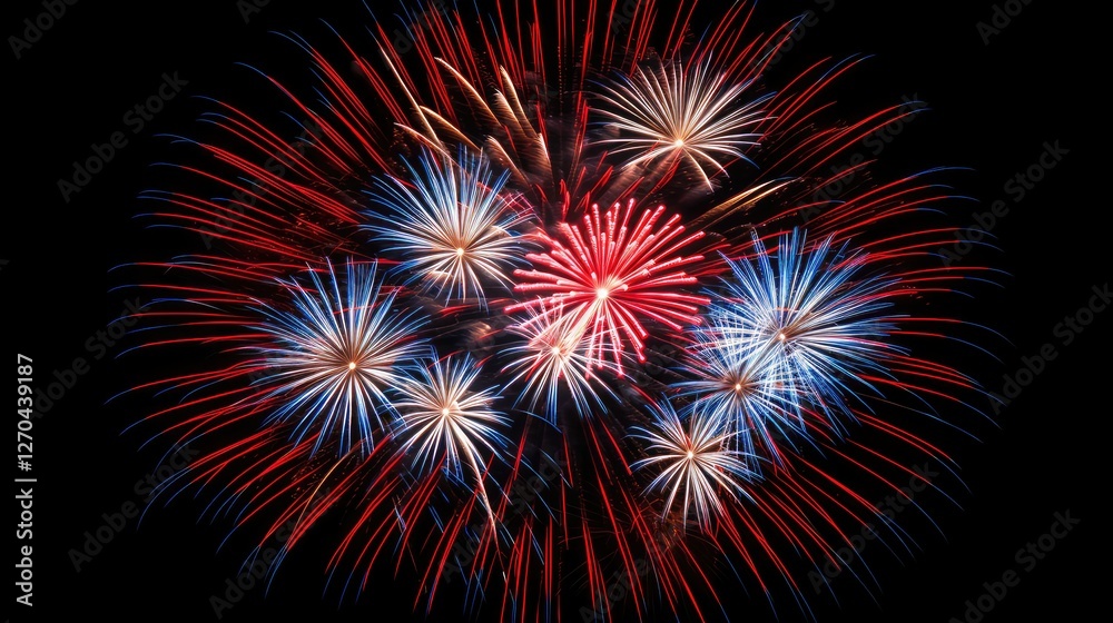 close red white blue fireworks