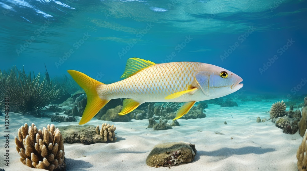 Naklejka premium marine yellow tail snapper