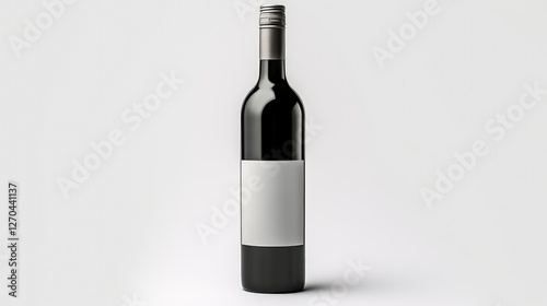 modern wine bottle isolated on white photo