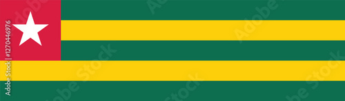Flag of Togo. Togo flag long banner digital vector illustration