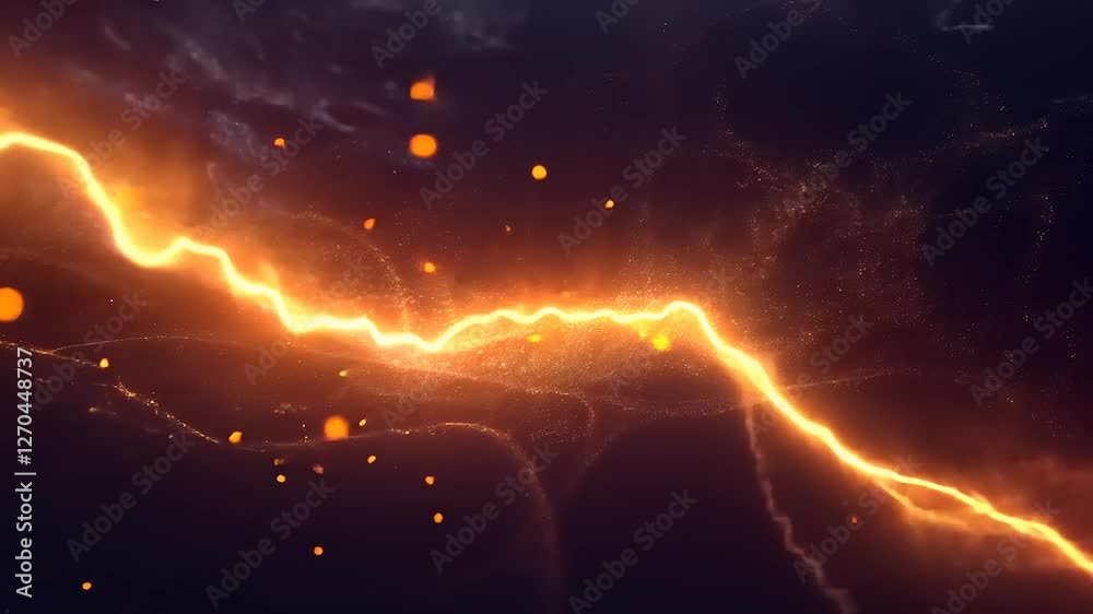 A vibrant depiction of electric energy coursing through a dark, cosmic landscape.
