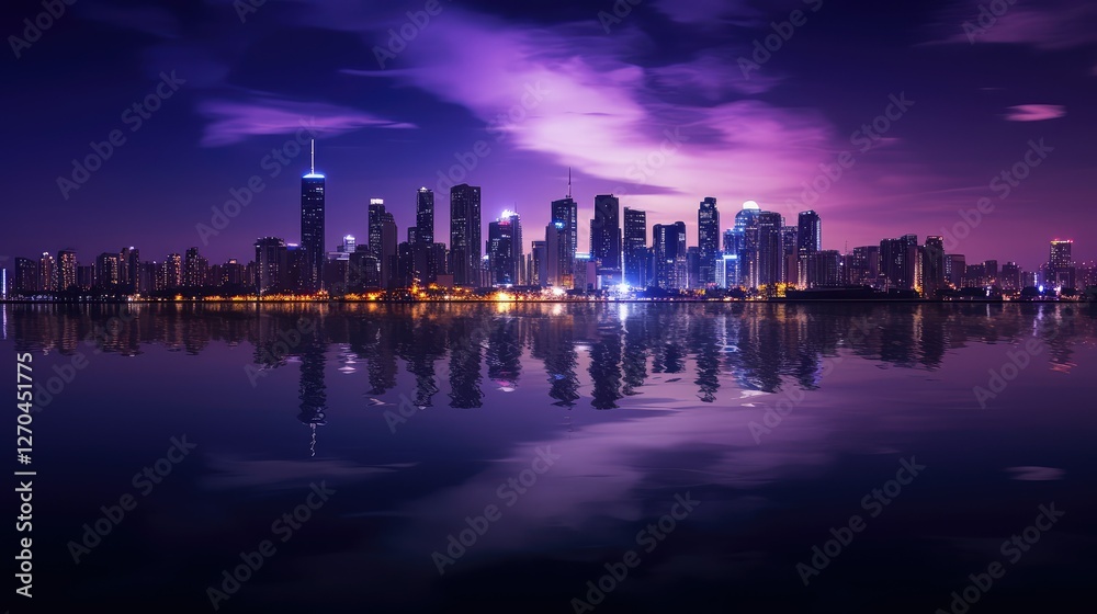 Obraz premium buildings purple haze