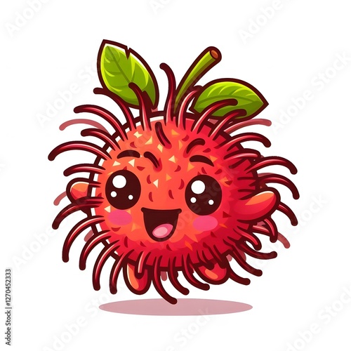 rambutan fruits character cartoon funny
