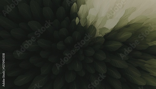 Abstract Dark Organic Texture with Fluid Shapes and Depth