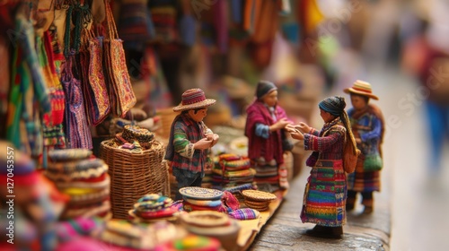 Fototapeta Naklejka Na Ścianę i Meble -  Colorful Handcrafted Items at a Vibrant Market in Peru