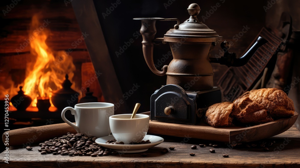 Obraz premium rustic coffee still life