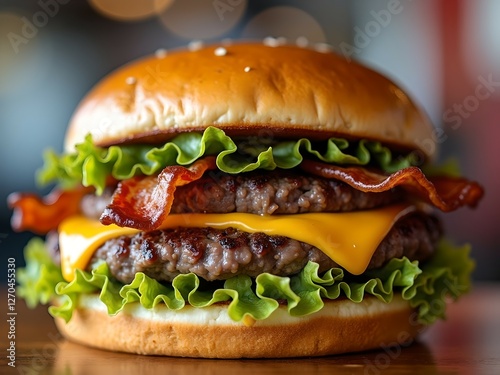 A photorealistic AI-generated Ultimate Melting Cheeseburger