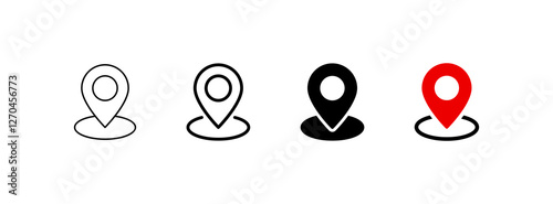 Location icon set, Map pin place marker. location pointer icon symbol in flat style. Location pin icon, Navigation sign