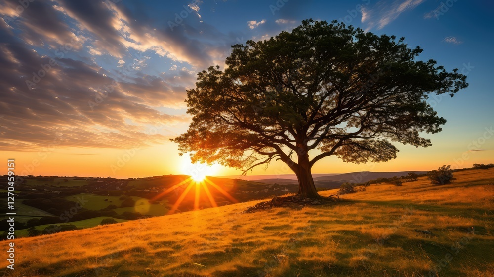 branches tree with sun