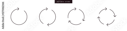 Refresh icon vector. exchange icon symbol. recycle vector icon symbol. Repeat and reload icons set and sync arrow rotation circle. editable stroke outline style for app user interface and web elements