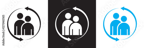 Customer, staff, employee icon.  isolated on white and black background. Vector illustration. EPS 10