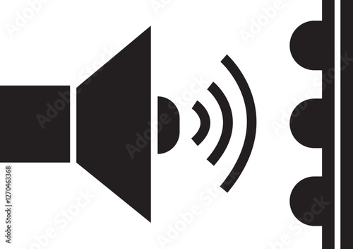 Soundproof vector icon in trendy label style. Acoustic insulation vector sign. Acoustic panel illustration for website design and mobile app isolated on transparent background.