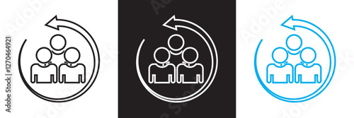 Customer, staff, employee icon.  isolated on white and black background. Vector illustration. EPS 10