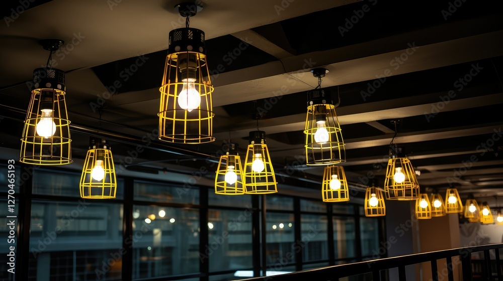 Obraz premium exposed parking garage lights