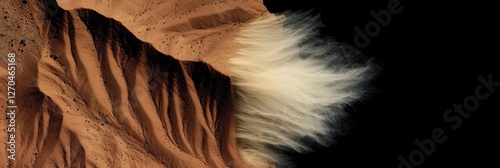 Abstract Desert Landscape with Flowing Dust and Sand